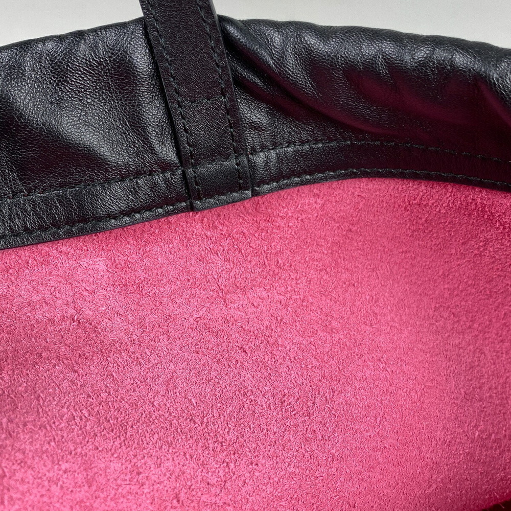 Gucci Drawstring Backpack Knapsack Leather Pink B… - image 5